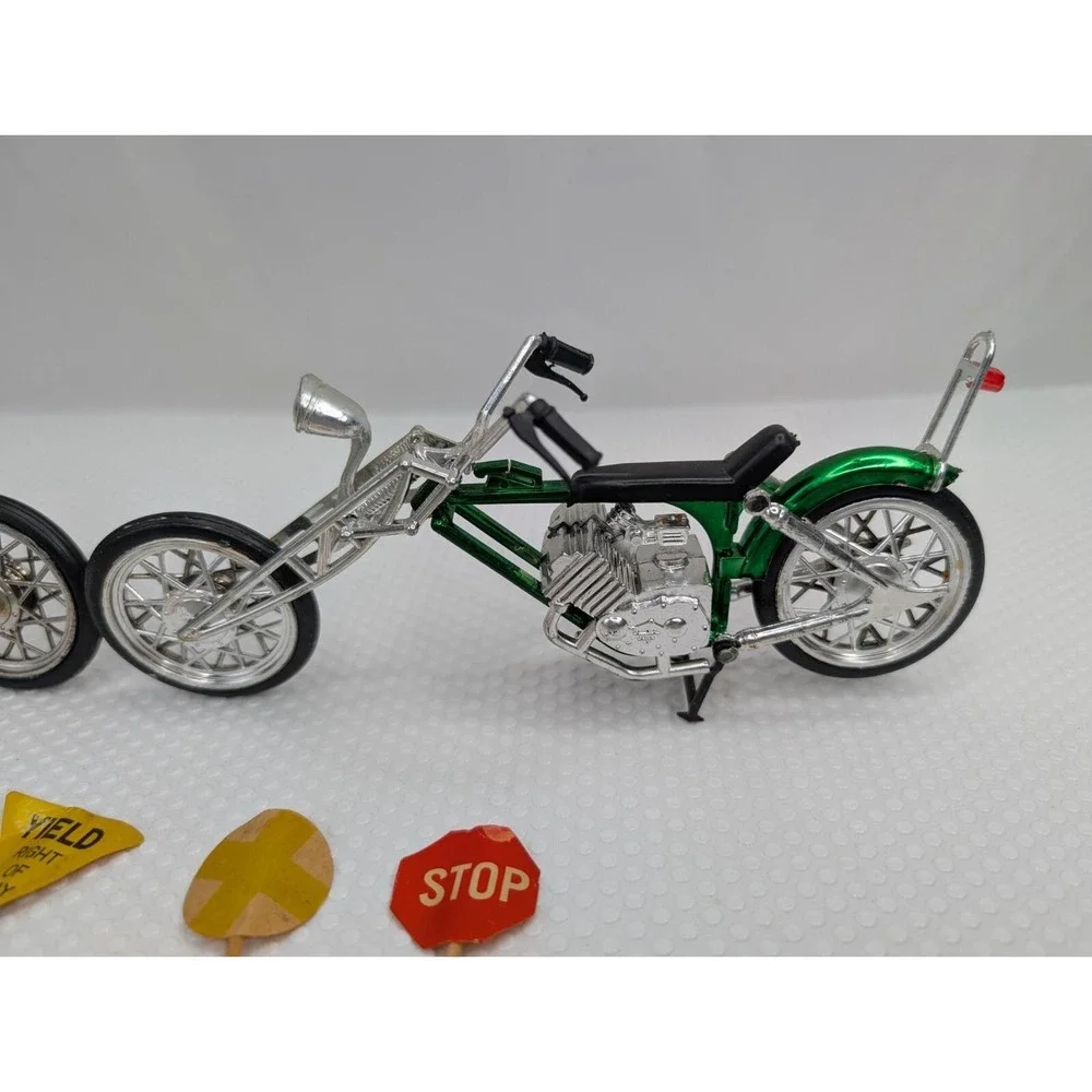 Plastic Motorcycle Chopper Bike Lot of 2 Cake‎ Topper Toy